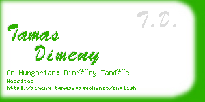 tamas dimeny business card